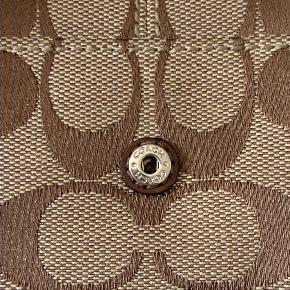 Coach Signature Brown and Tan Clutch - Picture 6 of 9